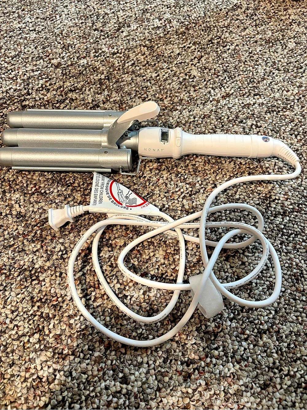 MONAT Wave Maker Ceramic Styler Hair Waver White & Silver